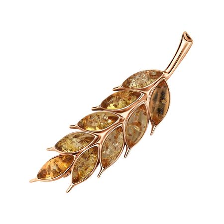 Серебряная брошь с янтарем 2790₽