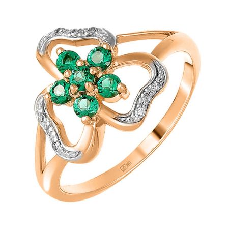 Кольцо из золота с изумрудами и бриллиантами 26990₽