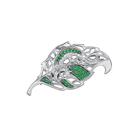 Серебряная брошь с фианитами и родированием 2490₽