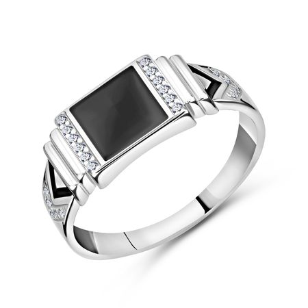 Серебряная печатка с эмалью и фианитами 3240₽