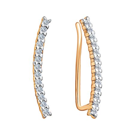 Золотые серьги с фианитами 15290₽