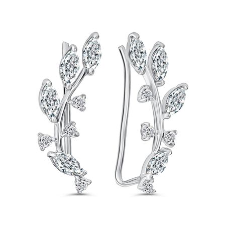 Серьги-каффы из серебра с фианитами 2390₽