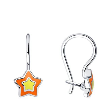 Серебряные серьги Звезда с эмалью и родированием 990₽
