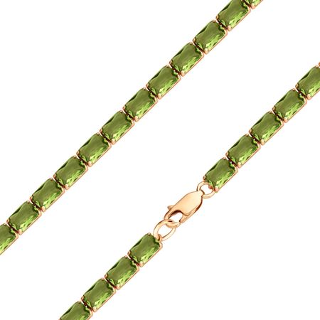 Серебряный браслет с хризолитами и позолотой 3390₽