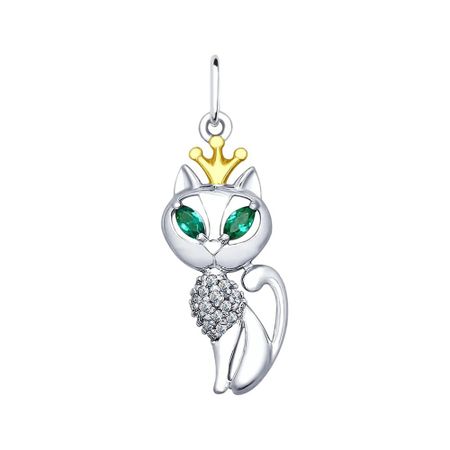 Подвеска SOKOLOV Кошка из серебра с фианитами 1190₽