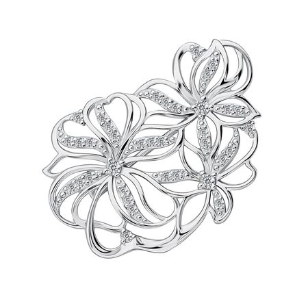 Серебряная брошь с фианитами 3890₽