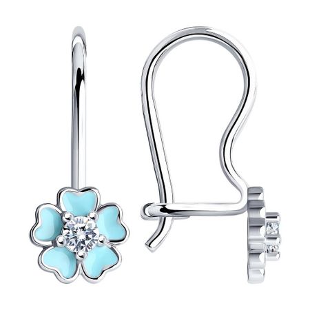 Серьги детские SOKOLOV из серебра с эмалью и фианитами 1290₽