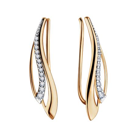 Золотые серьги с фианитами 19990₽