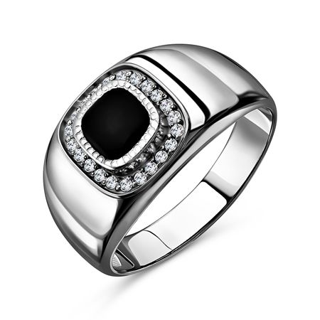 Серебряная печатка с ониксом и фианитами 5490₽