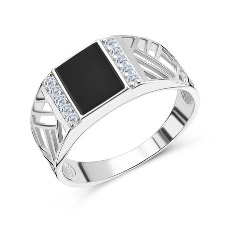 Серебряный перстень с эмалью и фианитами 2490₽