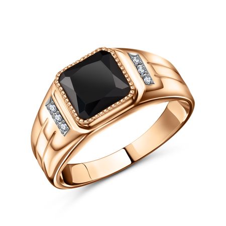 Кольцо-печатка из золота с фианитами 115550₽