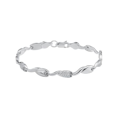 Серебряный браслет Ролекс с фианитами и родированием 4050₽