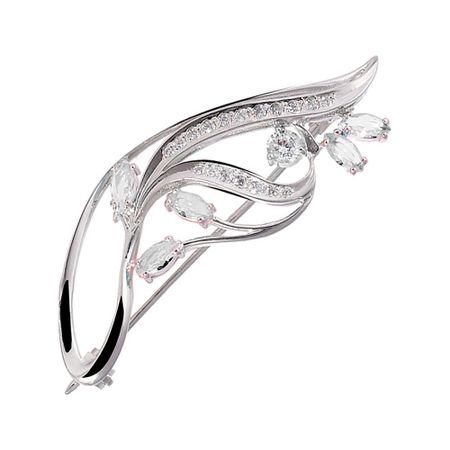 Серебряная брошь с фианитами и родированием 4990₽