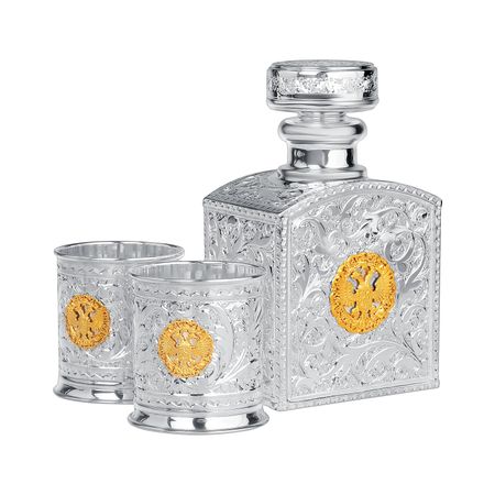 Серебряный набор Герб с позолотой 3 предмета 478070₽