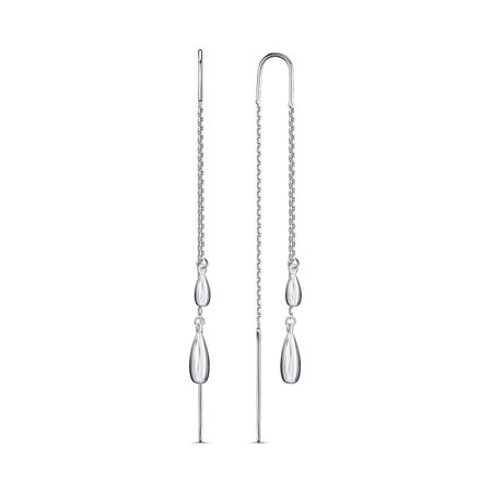 Серебряные серьги с фианитами и родированием 3490₽