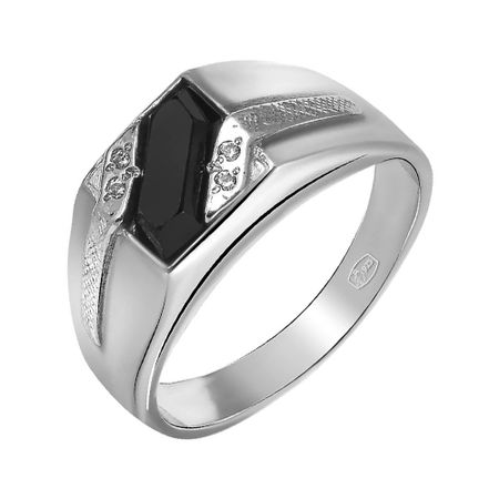 Серебряная печатка с ониксом и фианитами 3800₽