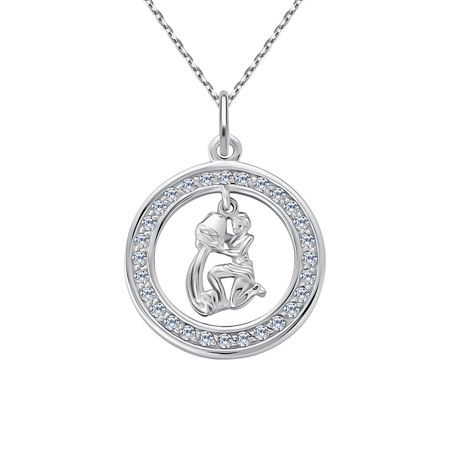 Серебряная подвеска с фианитами со знаком зодиака Водолей 1990₽