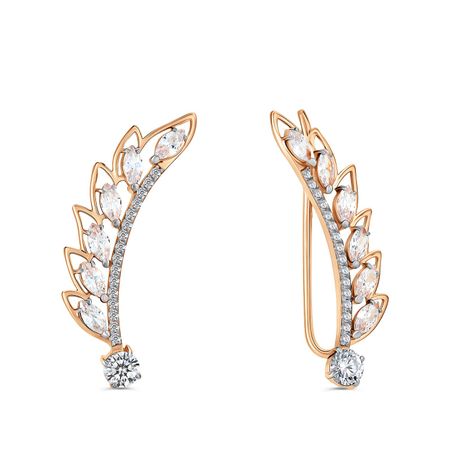 Золотые серьги с фианитами 30720₽