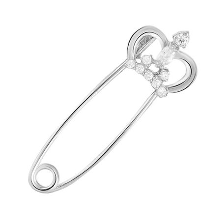 Брошь-булавка Корона из серебра с фианитами 800₽