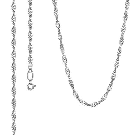 Серебряная полновесная цепочка Сингапур с алмазной гранью 2490₽