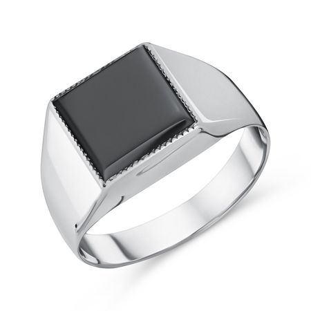 Серебряная печатка с фианитом и родированием 2350₽