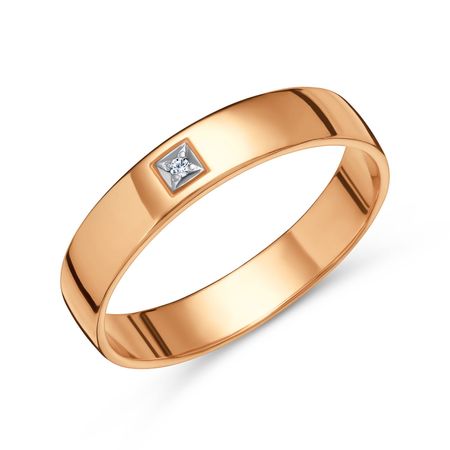 Золотое обручальное кольцо с кристаллом SWAROVSKI 49200₽