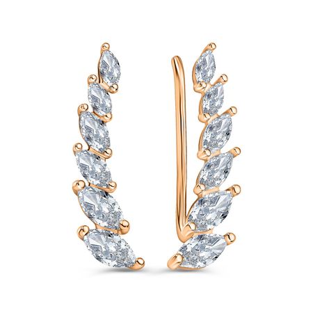 Серебряные серьги с фианитами и позолотой 1490₽