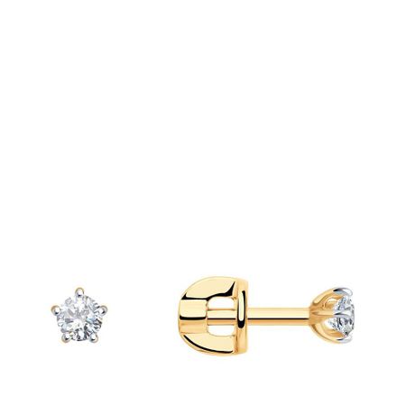 Серьги-пусеты SOKOLOV из золота с фианитами 16490₽