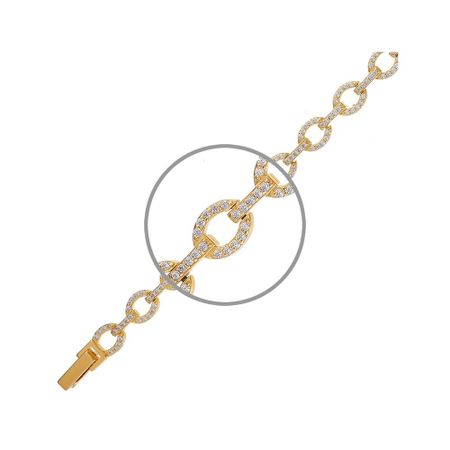 Серебряный браслет с фианитами и позолотой 1990₽