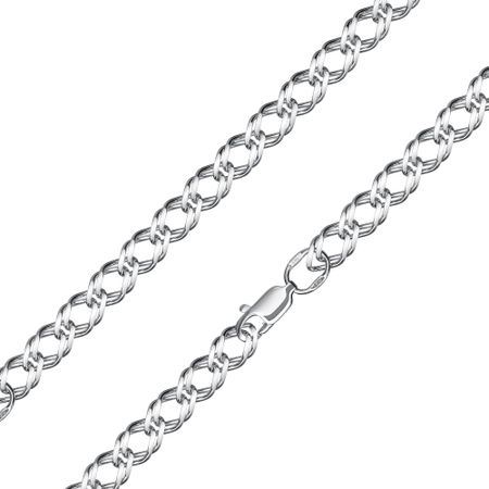 Серебряная цепочка Двойной ромб с алмазной гранью и родированием 7190₽