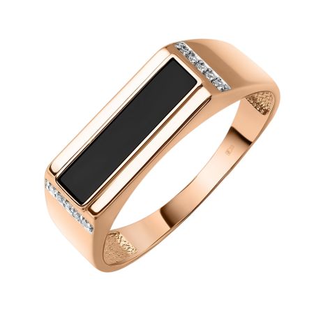 Кольцо-печатка из золота с фианитами 22370₽