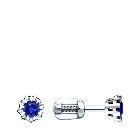 Золотые серьги с сапфирами и родированием 46490₽