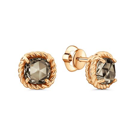 Золотые серьги с раухтопазами 38990₽