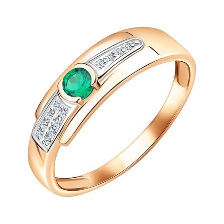Золотое кольцо с изумрудом и бриллиантами 41990₽