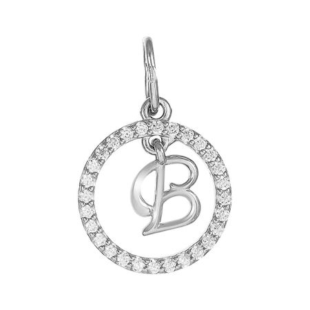 Подвеска TALANT буква В из серебра с фианитами 800₽