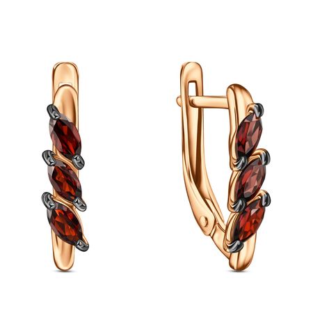 Золотые серьги с гранатом 56990₽