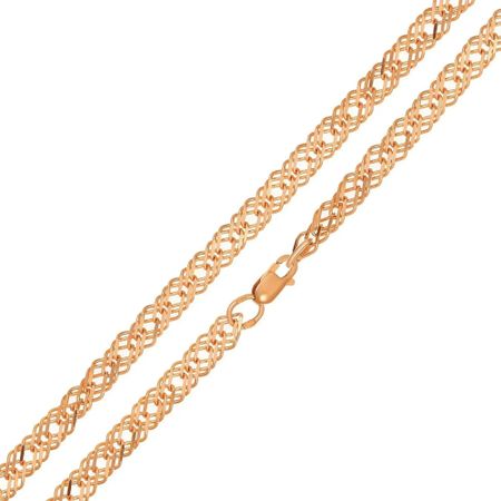 Золотой пустотелый браслет Тройной ромб 39570₽