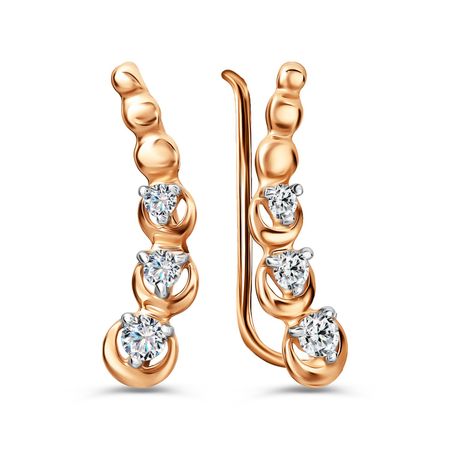 Золотые серьги с фианитами 10990₽