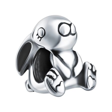 Серебряный шарм Заяц с чернением и родированием 1490₽