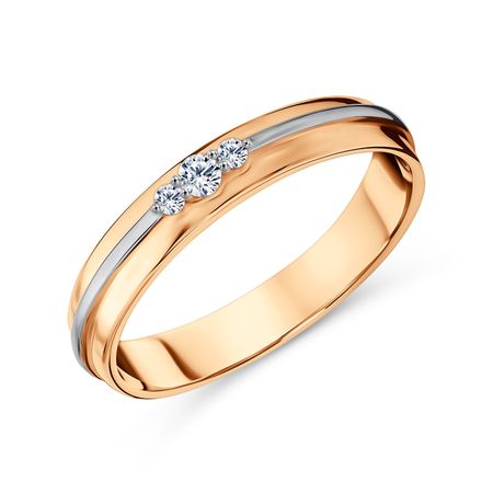 Золотое обручальное кольцо с бриллиантами 34990₽