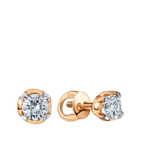 Золотые серьги с фианитами 16470₽