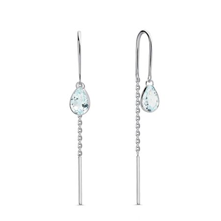 Золотые серьги с топазами и родированием 23490₽