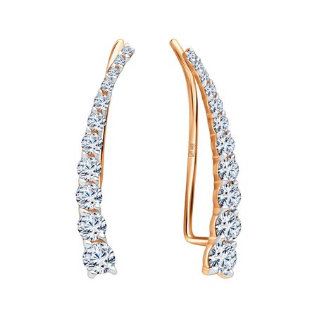 Золотые серьги с фианитами 22300₽