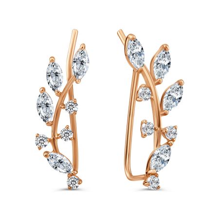 Серебряные серьги с фианитами и позолотой 1790₽