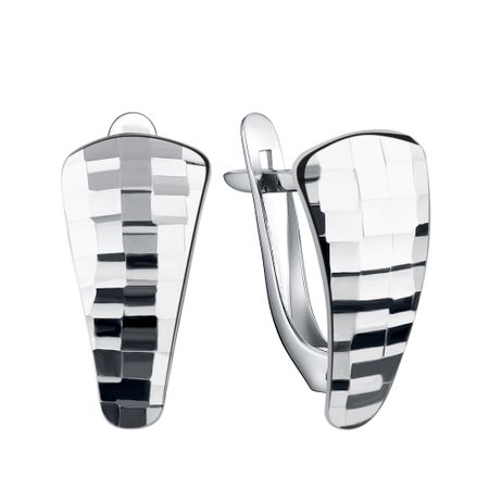 Серебряные серьги с алмазной гранью и родированием 1290₽