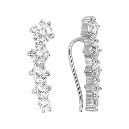 Серебряные серьги с фианитами и родированием 2390₽