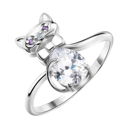 Кольцо Кошка из серебра с алпанитами и фианитом 990₽