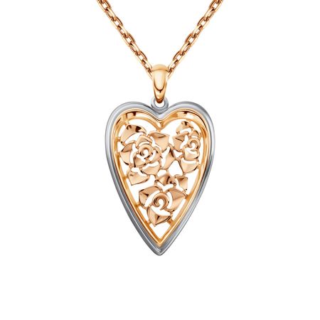 Серебряная подвеска Сердце с позолотой и чернением 1290₽