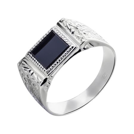 Кольцо-печатка из серебра с ониксом 3450₽