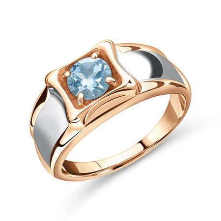 Золотое кольцо с топазом Sky и родированием 44990₽